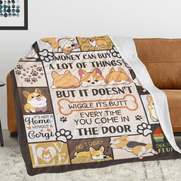 Corgi Blanket Fleece Throw Blanket Super Soft Warm Gifts for Baby Girls Boys Kids Mom Grandma Room Decor