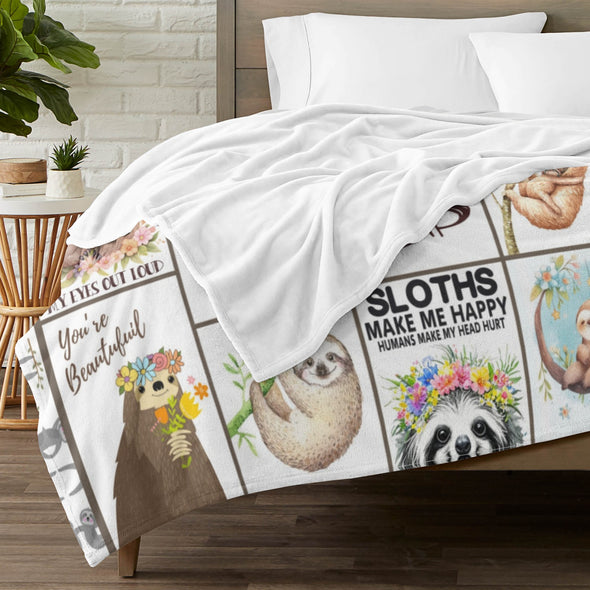 Sloth Blanket Gifts for Women Girls, Cozy Soft Sloths Throw Blanket for Men Kids Boys Christmas Birthday