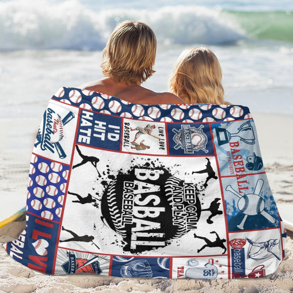 Baseball Pattern Blanket Fleece Throw Blanket Super Soft Warm Gifts for Baby Girls Boys Kids Mom Grandma Room Decor