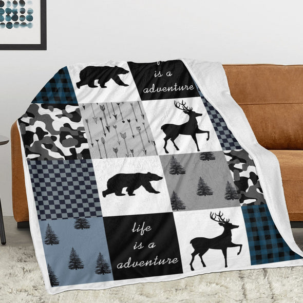 Deer Pattern Blanket Fleece Throw Blanket Super Soft Warm Gifts for Baby Girls Boys Kids Mom Grandma Room Decor