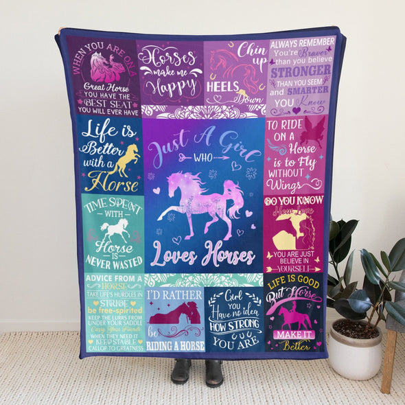 Horse Blanket Gift for Women Girl Who Loves Horses for Sofa Couch Bed Room Birthday Decor Bed Travel