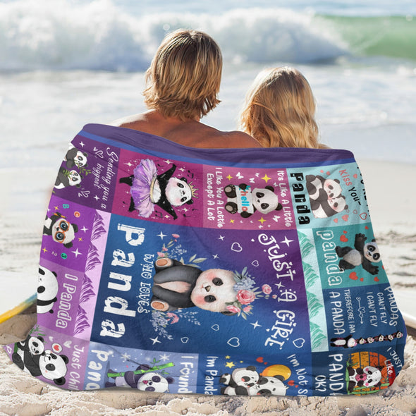 Panda Pattern Blanket Fleece Throw Blanket Super Soft Warm Gifts for Baby Girls Boys Kids Mom Grandma Room Decor
