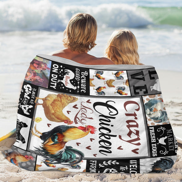 Chicken Pattern Blanket Fleece Throw Blanket Super Soft Warm Gifts for Baby Girls Boys Kids Mom Grandma Room Decor