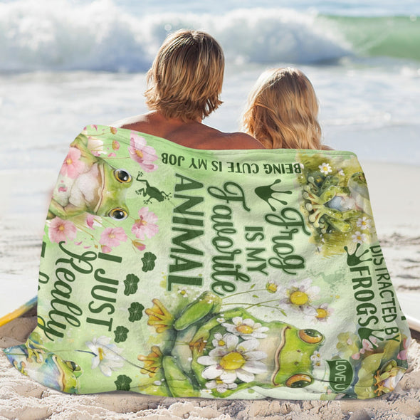 Frog Pattern Blanket Fleece Throw Blanket Super Soft Warm Gifts for Baby Girls Boys Kids Mom Grandma Room Decor