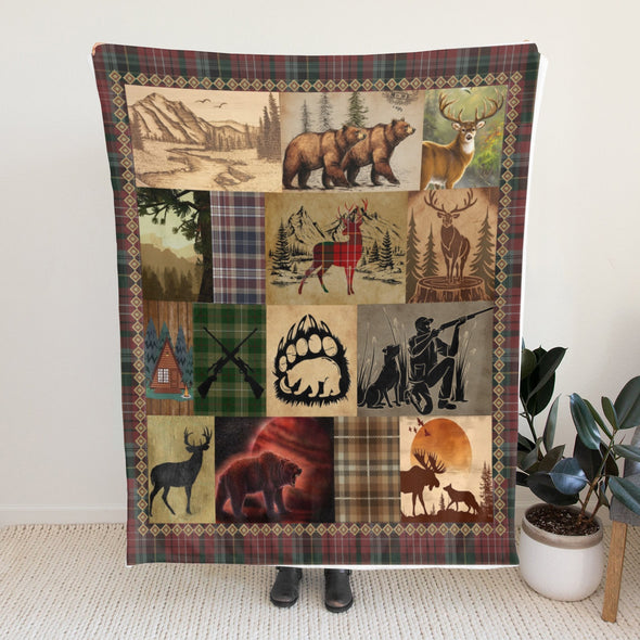 Deer Pattern Blanket Fleece Throw Blanket Super Soft Warm Gifts for Baby Girls Boys Kids Mom Grandma Room Decor