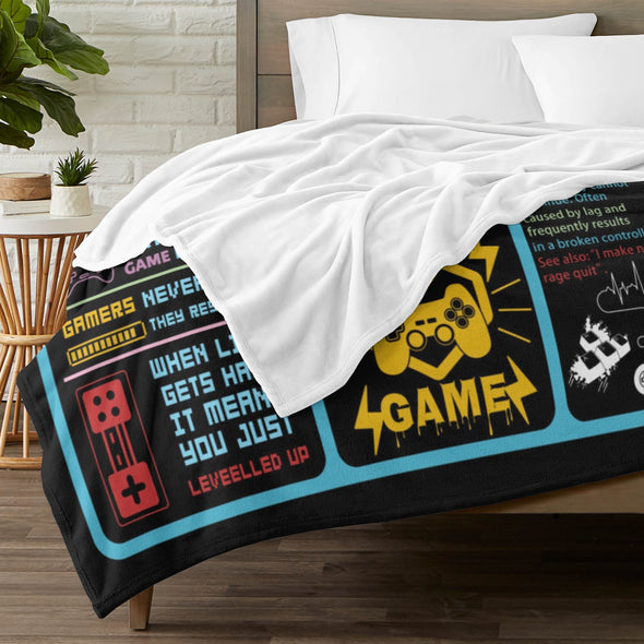 Gamer Blanket Fleece Throw Blanket Super Soft Warm Gifts for Baby Girls Boys Kids Mom Grandma Room Decor