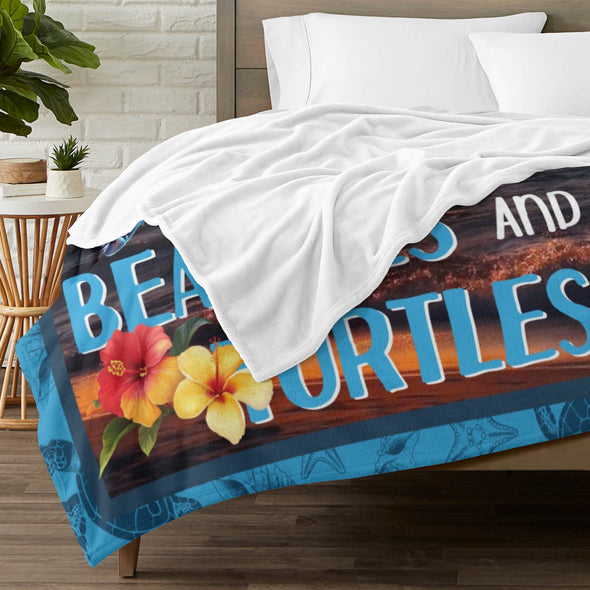 Turtle Pattern Blanket Fleece Throw Blanket Super Soft Warm Gifts for Baby Girls Boys Kids Mom Grandma Room Decor