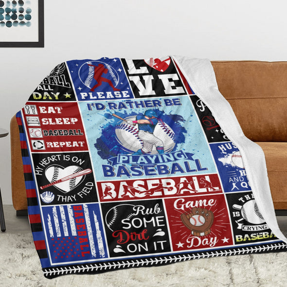 Baseball Pattern Blanket Fleece Throw Blanket Super Soft Warm Gifts for Baby Girls Boys Kids Mom Grandma Room Decor