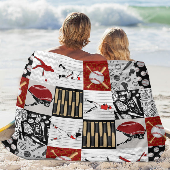 Baseball Pattern Blanket Fleece Throw Blanket Super Soft Warm Gifts for Baby Girls Boys Kids Mom Grandma Room Decor