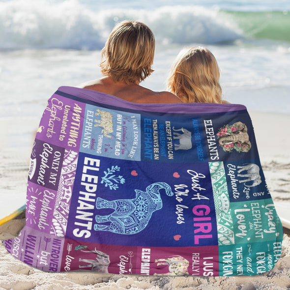 Elephant Blanket Fleece Throw Blanket Super Soft Warm Gifts for Girls Boys Kids Room Decor