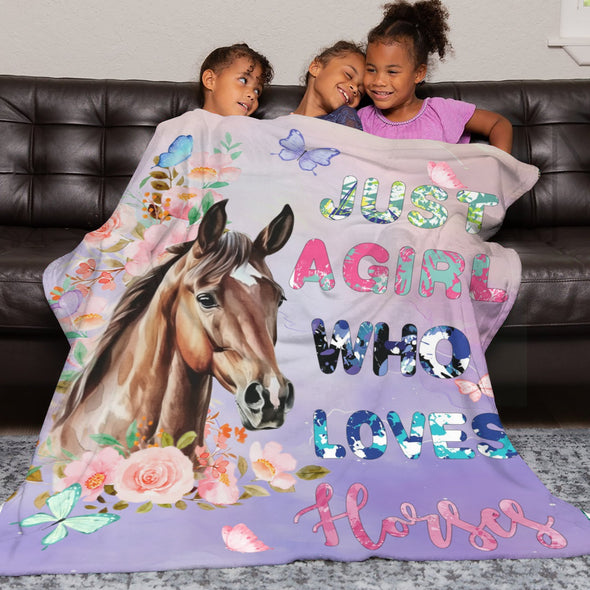 Horse Blanket Gift for Women Girl Who Loves Horses for Sofa Couch Bed Room Birthday Decor Bed Travel