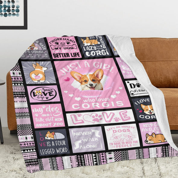 Corgi Blanket Fleece Throw Blanket Super Soft Warm Gifts for Baby Girls Boys Kids Mom Grandma Room Decor