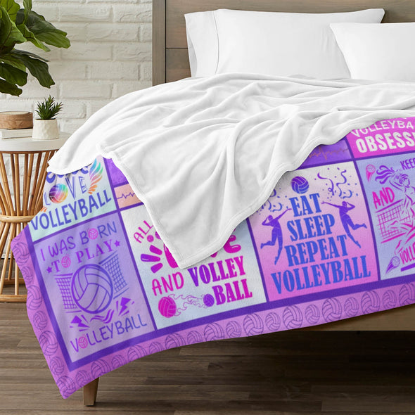 Volleyball Pattern Blanket Fleece Throw Blanket Super Soft Warm Gifts for Baby Girls Boys Kids Mom Grandma Room Decor
