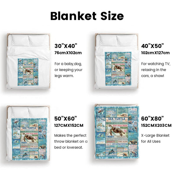 Turtle Pattern Blanket Fleece Throw Blanket Super Soft Warm Gifts for Baby Girls Boys Kids Mom Grandma Room Decor