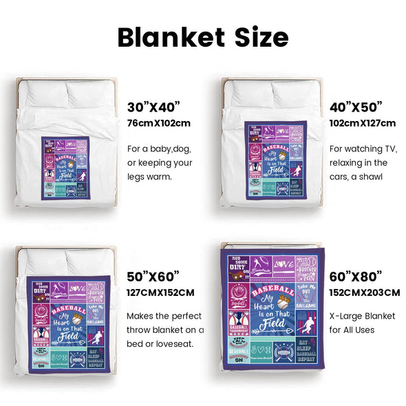 Baseball Pattern Blanket Fleece Throw Blanket Super Soft Warm Gifts for Baby Girls Boys Kids Mom Grandma Room Decor