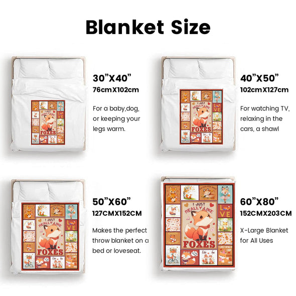 Fox Pattern Blanket Fleece Throw Blanket Super Soft Warm Gifts for Baby Girls Boys Kids Mom Grandma Room Decor