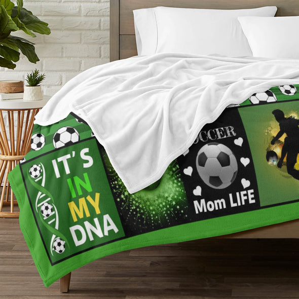 Soccer Blanket, Soccer Sports Themed Throw, Soft Nap Throw Blanket for Home Boys Girls Women Men Soccer Lovers Gifts