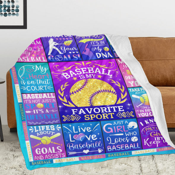 Baseball Pattern Blanket Fleece Throw Blanket Super Soft Warm Gifts for Baby Girls Boys Kids Mom Grandma Room Decor