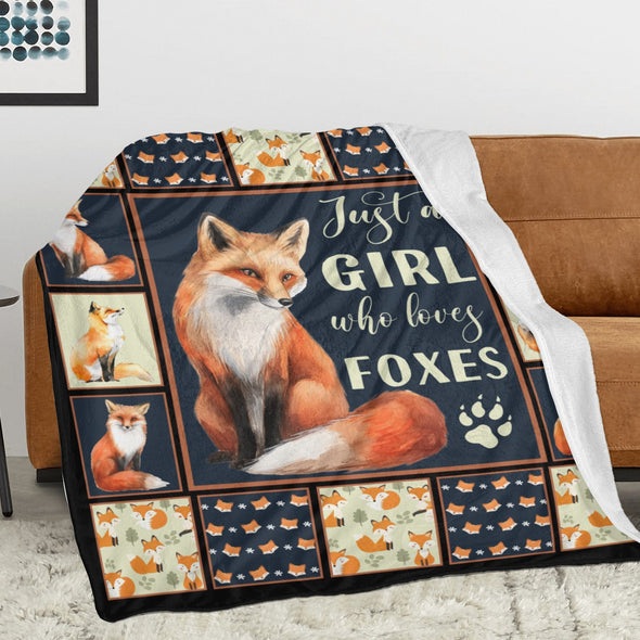 Fox Pattern Blanket Fleece Throw Blanket Super Soft Warm Gifts for Baby Girls Boys Kids Mom Grandma Room Decor