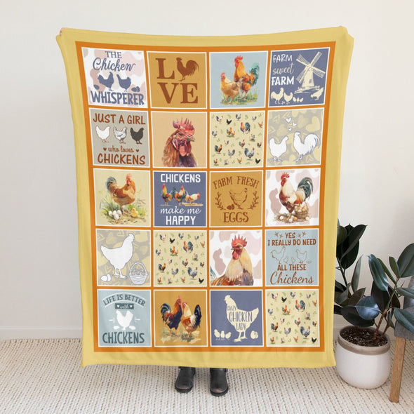 Chicken Pattern Blanket Fleece Throw Blanket Super Soft Warm Gifts for Baby Girls Boys Kids Mom Grandma Room Decor
