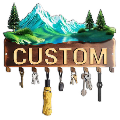 Personalized Metal Key Holder Custom Family Name Rack Hooks for Wall Mount Home Living Room Kitchen Decor Housewarming Wedding Gift