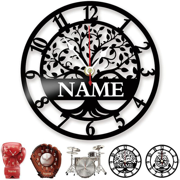 Personalized Clock with Name, Custom Metal Clock for Home Decoration Music Classroom Living Room Birthday Christmas