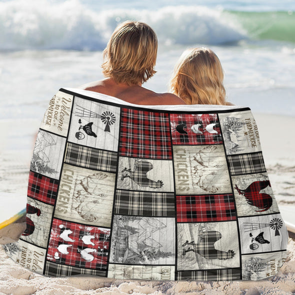 Chicken Pattern Blanket Fleece Throw Blanket Super Soft Warm Gifts for Baby Girls Boys Kids Mom Grandma Room Decor