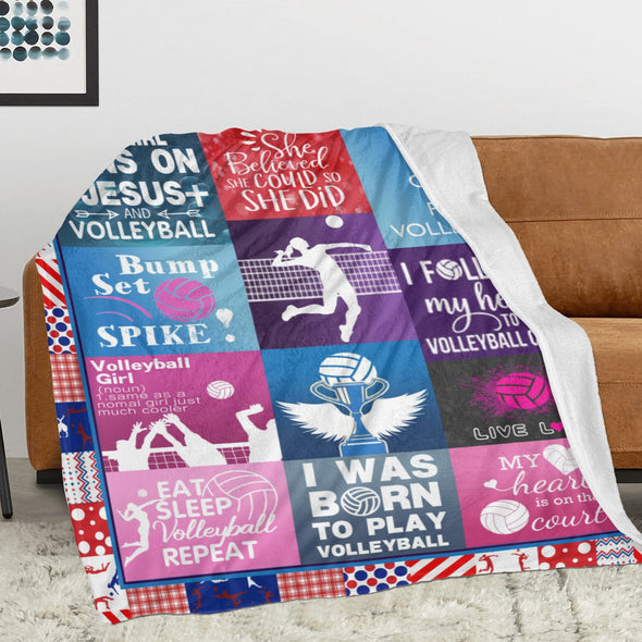 Volleyball Pattern Blanket Fleece Throw Blanket Super Soft Warm Gifts for Baby Girls Boys Kids Mom Grandma Room Decor