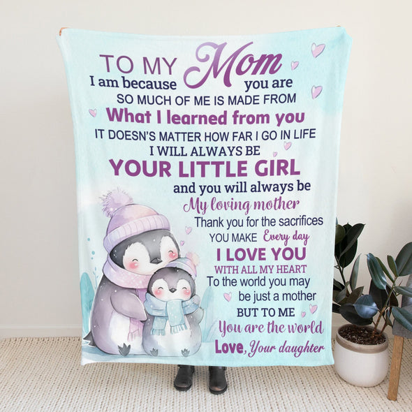 Penguin Blanket Fleece Throw Blanket Super Soft Warm Gifts for Baby Girls Boys Kids Mom Grandma Room Decor