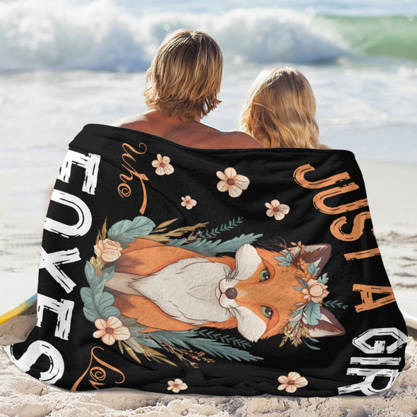 Fox Pattern Blanket Fleece Throw Blanket Super Soft Warm Gifts for Baby Girls Boys Kids Mom Grandma Room Decor