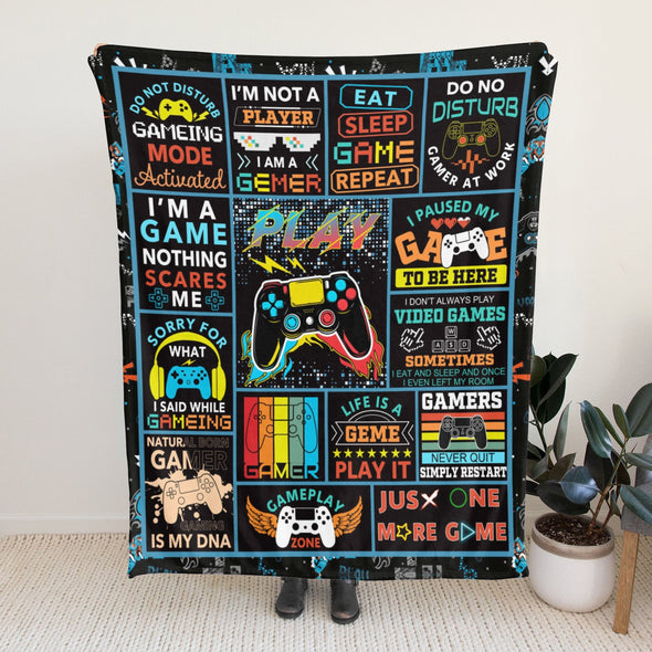 Gamer Blanket Fleece Throw Blanket Super Soft Warm Gifts for Baby Girls Boys Kids Mom Grandma Room Decor