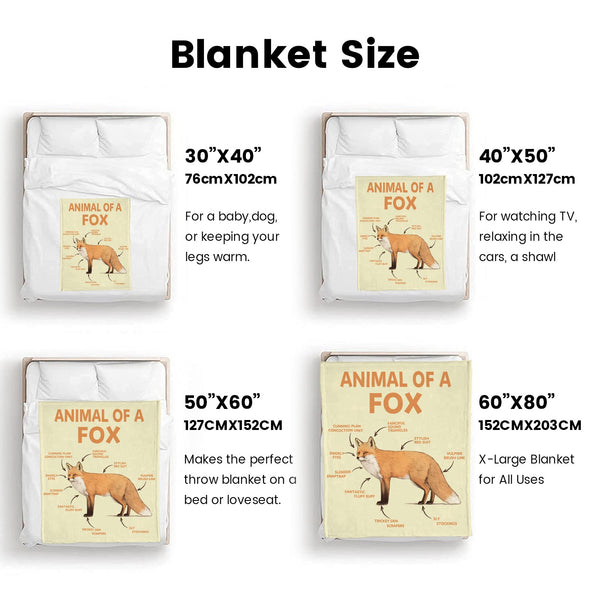 Fox Pattern Blanket Fleece Throw Blanket Super Soft Warm Gifts for Baby Girls Boys Kids Mom Grandma Room Decor