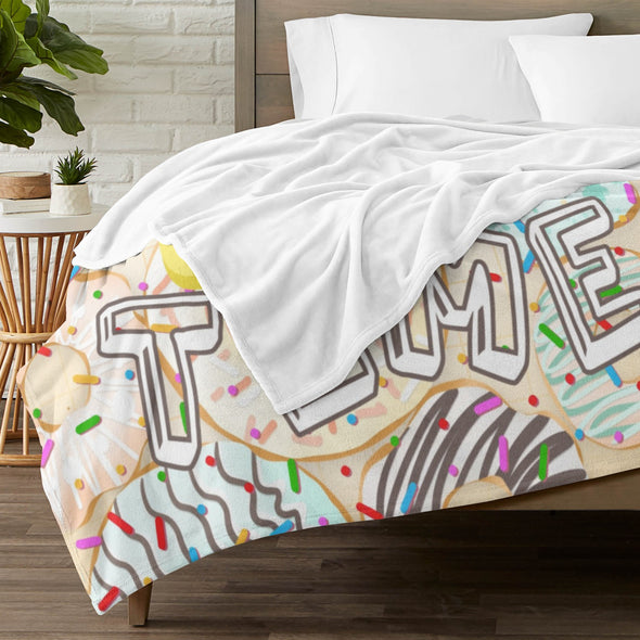 Donut Pattern Blanket Fleece Throw Blanket Super Soft Warm Gifts for Baby Girls Boys Kids Mom Grandma Room Decor