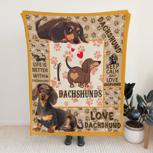 Dachshund Pattern Blanket Fleece Throw Blanket Super Soft Warm Gifts for Baby Girls Boys Kids Mom Grandma Room Decor