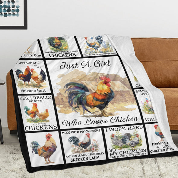 Chicken Pattern Blanket Fleece Throw Blanket Super Soft Warm Gifts for Baby Girls Boys Kids Mom Grandma Room Decor