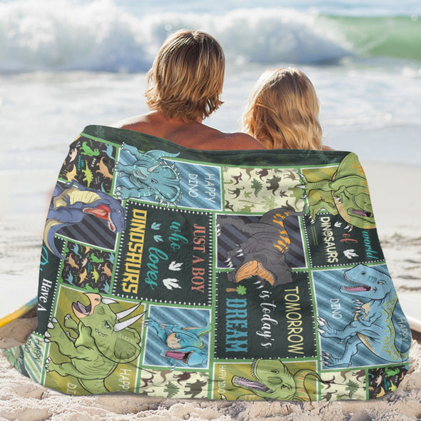 Dinosaur Blanket for Boys Kids Soft Flannel Blanket for Children's Toys are Suitable for Beds, Sofas and School Lunch Break-2-hml Balnket