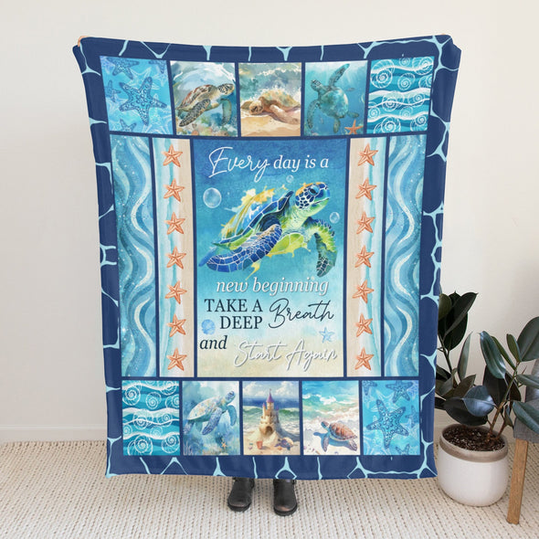 Turtle Pattern Blanket Fleece Throw Blanket Super Soft Warm Gifts for Baby Girls Boys Kids Mom Grandma Room Decor