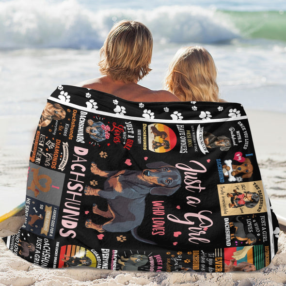 Dachshund Pattern Blanket Fleece Throw Blanket Super Soft Warm Gifts for Baby Girls Boys Kids Mom Grandma Room Decor