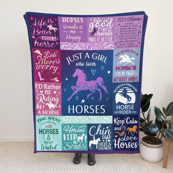 Horse Blanket Gift for Women Girl Who Loves Horses for Sofa Couch Bed Room Birthday Decor Bed Travel