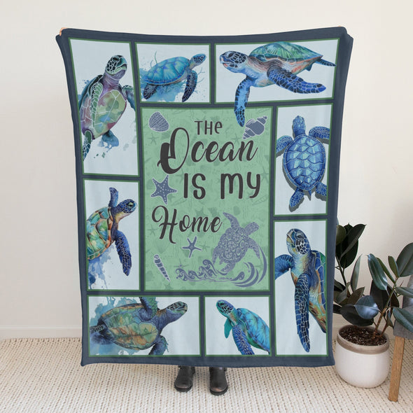 Turtle Pattern Blanket Fleece Throw Blanket Super Soft Warm Gifts for Baby Girls Boys Kids Mom Grandma Room Decor