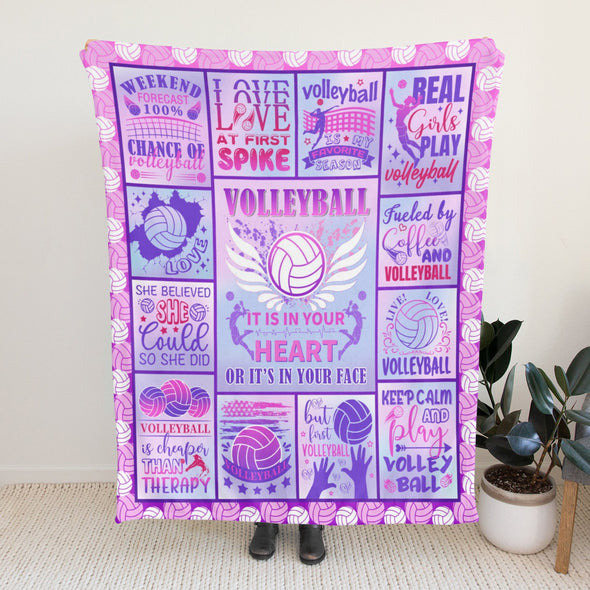 Volleyball Pattern Blanket Fleece Throw Blanket Super Soft Warm Gifts for Baby Girls Boys Kids Mom Grandma Room Decor