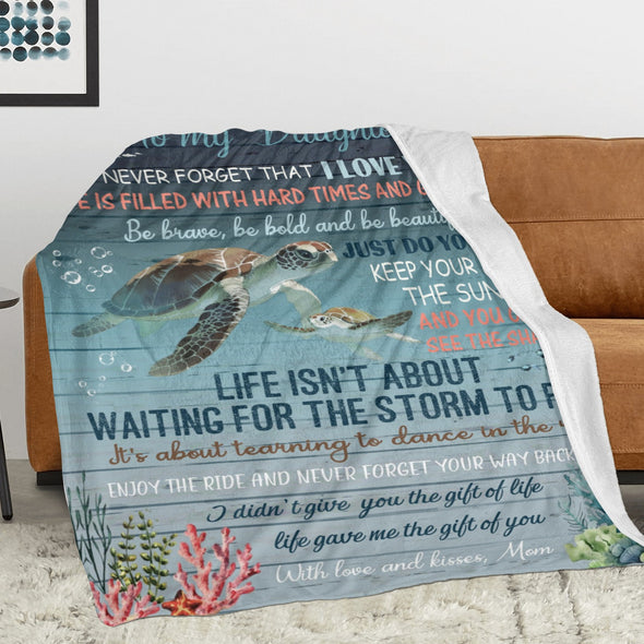 Turtle Pattern Blanket Fleece Throw Blanket Super Soft Warm Gifts for Baby Girls Boys Kids Mom Grandma Room Decor