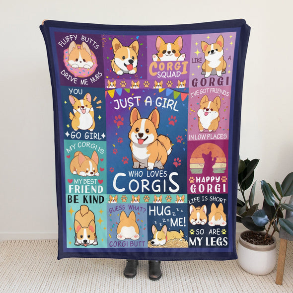 Corgi Blanket Fleece Throw Blanket Super Soft Warm Gifts for Baby Girls Boys Kids Mom Grandma Room Decor