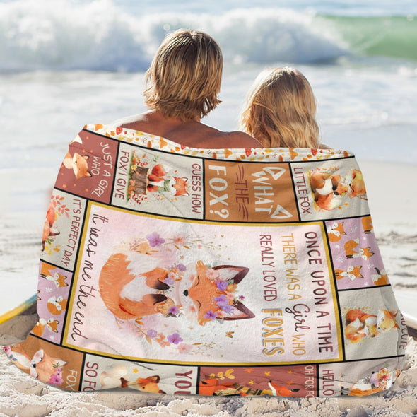 Fox Pattern Blanket Fleece Throw Blanket Super Soft Warm Gifts for Baby Girls Boys Kids Mom Grandma Room Decor