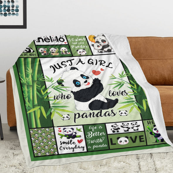 Panda Pattern Blanket Fleece Throw Blanket Super Soft Warm Gifts for Baby Girls Boys Kids Mom Grandma Room Decor