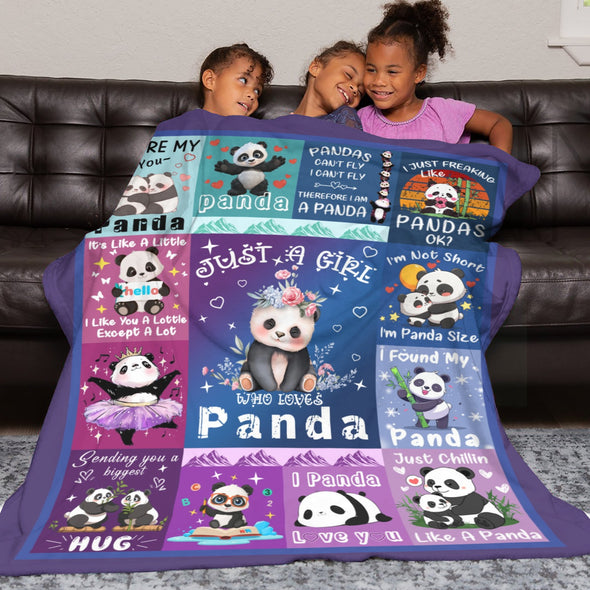 Panda Pattern Blanket Fleece Throw Blanket Super Soft Warm Gifts for Baby Girls Boys Kids Mom Grandma Room Decor