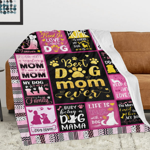 Dog Mom Blanket, Dog Lovers Gifts for Women, Puppy Throw Blanket for Bed Couch Christmas Gift