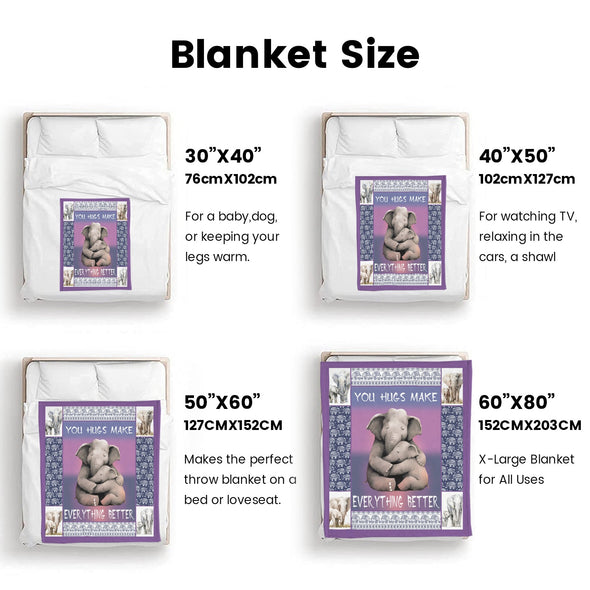 Elephant Blanket Fleece Throw Blanket Super Soft Warm Gifts for Girls Boys Kids Room Decor