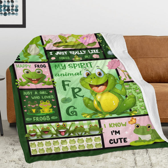 Frog Pattern Blanket Fleece Throw Blanket Super Soft Warm Gifts for Baby Girls Boys Kids Mom Grandma Room Decor