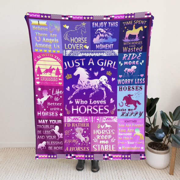 Horse Blanket Gift for Women Girl Who Loves Horses for Sofa Couch Bed Room Birthday Decor Bed Travel
